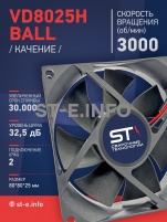 Вентилятор  VD8025H Ball (качения) 12V - st-e.info - Каменск-Уральский