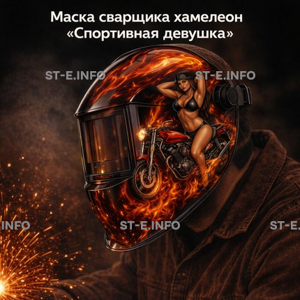 Маска сварщика хамелеон «Спортивная девушка» (YXE-718G PRO) - st-e.info - Каменск-Уральский